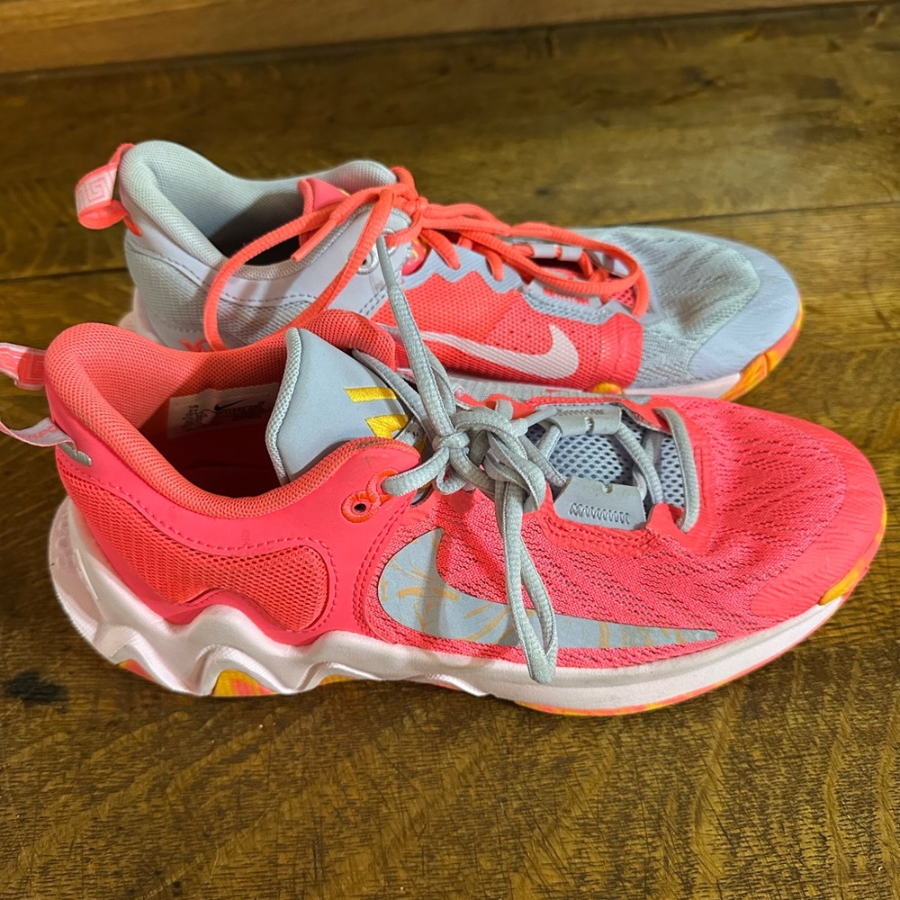 Nike Kids Coral and Gray Sneakers